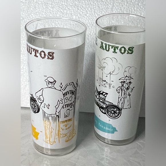 Vintage Anchor Hocking Antique Autos Tumblers Highball Glasses
Cocktail Set of 4 - Picture 5 of 8